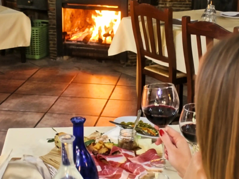 House natural wine for Christmas lunch at farmhouse