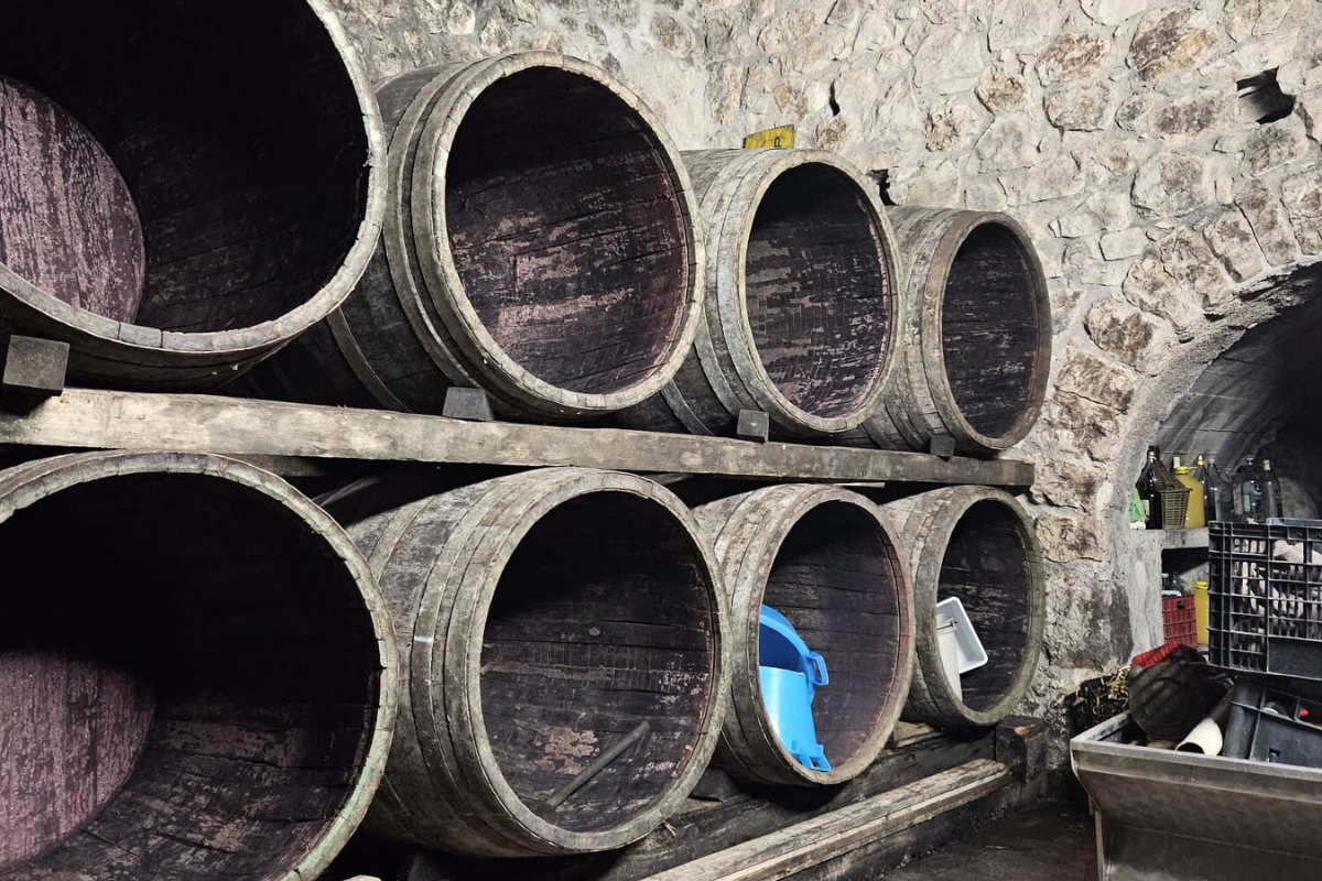Cantina - Botti di castagno vino naturale Natale