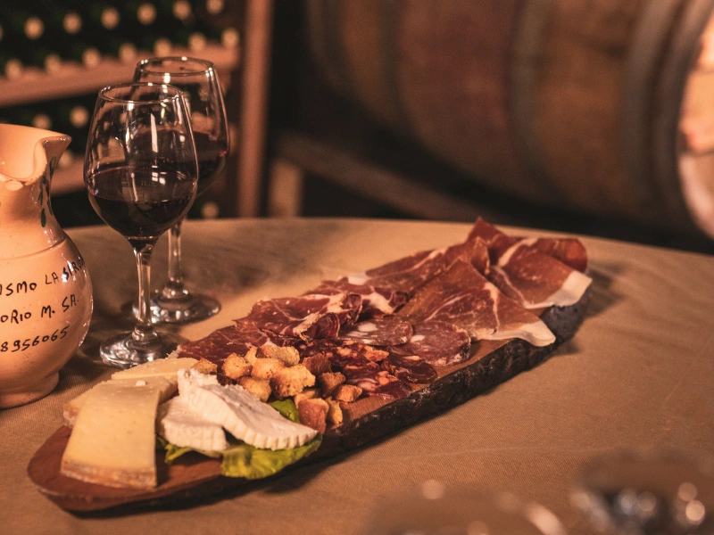 Dettaglio antipasti del cenone di Capodanno in agriturismo