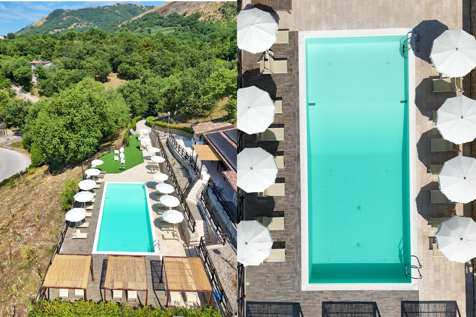 Dettaglio piscina panorama agriturismo con piscina in Campania La Sfruscià