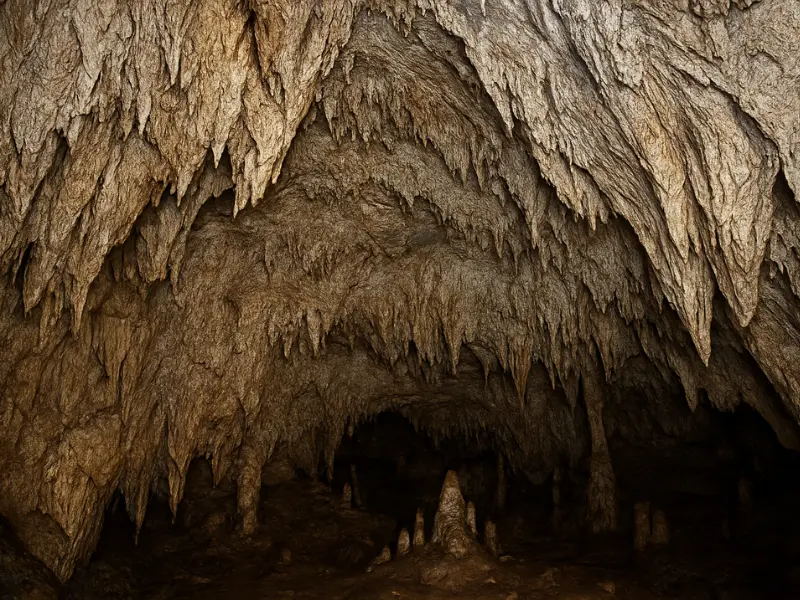 Stalattiti e stalagmiti calcaree millenarie grotte di pertosa alburni