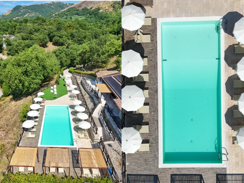 Piscina panoramica estate agriturismo Campania La Sfruscià