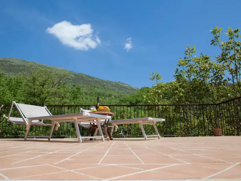Vista panoramica dalla camera agriturismo colline Campania